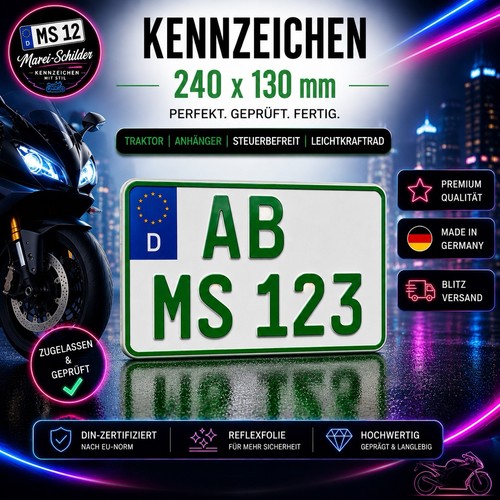 Kennzeichen grün 240 - 1, 130