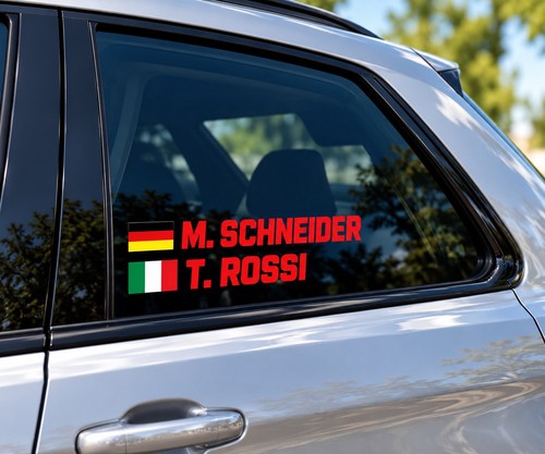 Autoaufkleber flagge name - 2x,